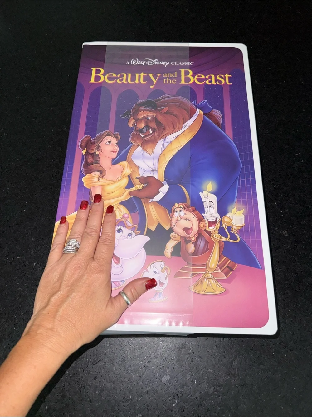 NEW SEALED Disney BEAUTY &THE BEAST VHS Boxed Silk Touch Throw Blanket 50×70